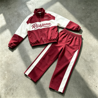 Ensemble de survêtement sportif pour homme de haute qualité, veste zippée et pantalon de survêtement, en nylon personnalisé, léger, grande taille, pour l'extérieur, vente en gros
