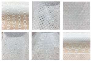 100% cotone ricamato tessuto di cotone per abbigliamento bambino Schiffli pizzo cava fuori tessuto vendita calda - Product Image 5