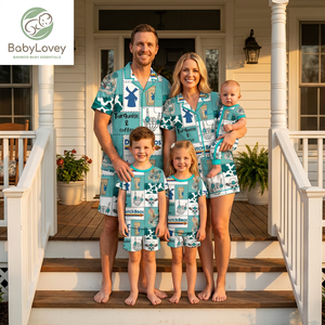 Babylovey OEM, Pijamas Familiares <span class=keywords><strong>a</strong></span> Juego de Viscosa de Bambú Suave con Logotipo Personalizado, Ropa de Dormir Premium para <span class=keywords><strong>Padres</strong></span> e Hijos - Product Image 6
