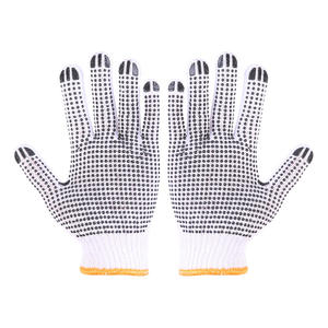 Guantes de punto de algodón blanco de seguridad para jardinería, protección laboral barata, guantes de punto de lana - Product Image 3