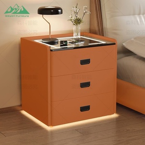 <span class=keywords><strong>Table</strong></span> <span class=keywords><strong>de</strong></span> <span class=keywords><strong>chevet</strong></span> moderne Wayon avec serrure numérique, haut-parleur Bluetooth, charge sans fil, 3 tiroirs - Product Image 4