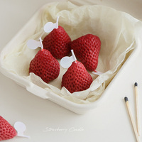 Mini bougie mignonne en forme de fraise, décoration de fête, cadeaux d'anniversaire pour fille