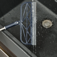 Balai Magique en Promotion avec Manche Télescopique en Acier Inoxydable, Serpillère à Cadre Creux en Silicone pour Salle de Bain