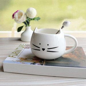 Taza de Cerámica Europea Simple en Oferta, Linda Taza de Agua con Cara de Gato, Tazas y Platillos de Té con Dibujos Animados de Gatos - Product Image 6