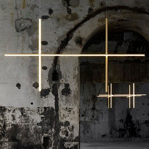 Tùy Chỉnh Hiện Đại Bắc Âu <span class=keywords><strong>LED</strong></span> Mặt Dây Chuyền Tuyến Tính Ánh Sáng Có Thể Điều Chỉnh Hình Chữ Nhật Vuông Dài Hình Học Kết Hợp Nhóm Đèn Chùm Cho Khách Sạn - Product Image 2