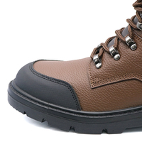 Chaussures de sécurité de randonnée en cuir gaufré imperméable MaxiTough, embout en acier, semelle anti-perforation, bottes de travail PU/PU, toutes saisons, fabriquées en usine