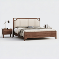 Modernes Neues Doppelbett im Chinesischen Stil mit Massivholz/Gepolstertem Kopfteil; Apartment-Schlafzimmermöbel