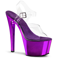 17CM / 7 pouces PVC supérieur femmes mode cheville sangle sandales plate-forme fête talons hauts chaussures pôle chaussures de danse