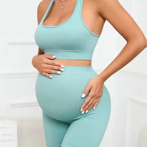 King Mcgreen Star Maternity Yoga Pilates Set Soutien-gorge et <span class=keywords><strong>short</strong></span> à séchage rapide pour évacuer l'humidité Vêtements de <span class=keywords><strong>grossesse</strong></span> de soutien - Product Image 1