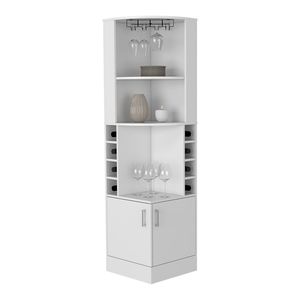 Gabinete de Bar DB Papprika con acabado blanco con 8 cubículos de vino y puerta doble - Product Image 4