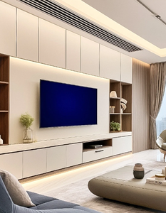 Simple Modern Design Flat <b>Tv</b> <b>Wall</b> Units Wooden <b>Tv</b> Cabinet <b>Stand</b> Set Designs - Product Image 1