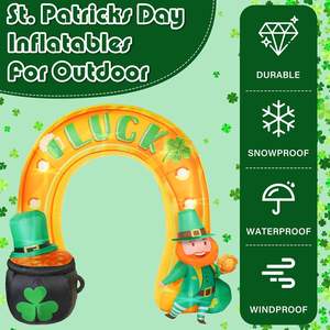 Vente chaude 9FT Gonflable Shamrock Leprechaun Or Pot Lucky Horseshoe Archway pour ST. Décoration Fête de <span class=keywords><strong>Patrick</strong></span> - Product Image 4