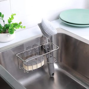 Sink Caddy Brush Storage Shelf Drain Rack <strong>Soap</strong> <strong>Holder</strong> Adhesive Kitchen Bathroom Bathtub Countertop Organizer Sponge <strong>Holder</strong> - Product Image 4