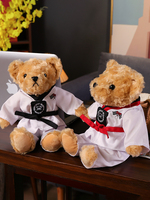 Ours en peluche Taekwondo, jouets en peluche, ours de karaté, cadeau mignon pour enfants, super doux, rembourré en coton PP, anniversaire