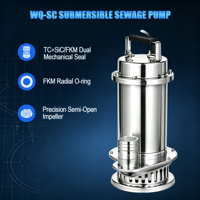 Pompe submersible à eaux usées basse pression en acier inoxydable estampé WQ(D)-SC 304, testée rigoureusement, en stock, sortie filetée BSP
