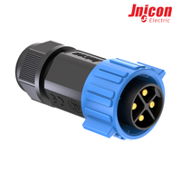 Connecteur étanche IP67 M25 4 broches 30A 300V, prise d'alimentation circulaire Jnicon à verrouillage par pression pour équipement TUV