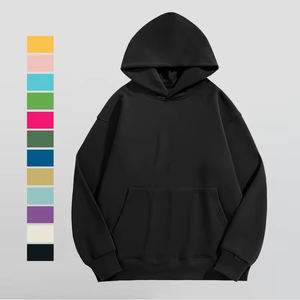 เสื้อฮู้ดผู้ชายขายส่ง ผ้าฝ้าย 100% หนานุ่ม พิมพ์ลายนูน ทรงหลวม ไหล่ตก - Product Image 1