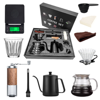 Coffret cadeau de café tout-en-un pour l'extérieur Set de café de voyage de haute qualité 10 pièces Kit d'outils goutte à goutte pour cafetière portable