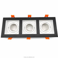 Spot encastré anti-éblouissement MR16 à 3 têtes en aluminium, design minimaliste pour usage hôtelier, garantie 5 ans, intérieur