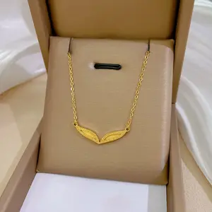 Trade assurance suppliers 18k gold plated stainless steel fox eye necklace jewelry simple personalized necklace for women