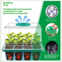Systèmes de culture de micro-verts, pot de semis intelligent, plateau de semis à 12 trous, kit de démarrage pour semis de plantes succulentes, lampe de culture
