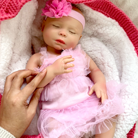 Zertifizierte Silikon-Reborn-Babypuppe mit Schnuller-Kompatibilität, Handgefertigte Lebensechte Schlafende Babypuppe für Feiertagsgeschenke und Heimdekoration