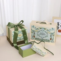 Boîtes cadeaux magnétiques de luxe vert premium personnalisées pour coffrets cadeaux emballage avec ruban