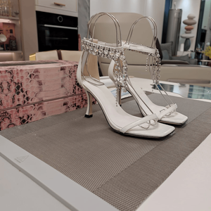 Jimmy Womens Bridal Heels with Sparkly Tassel Ankle Strap Stilettos for Wedding Bridesmaid Prom Event Chooing - Product Image 1