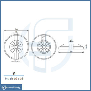 Rosetta Universale per Radiatore 10-16mm in Cromo PP e Alluminio, Componenti di Prestazione OEM per Escavatori - Product Image 2