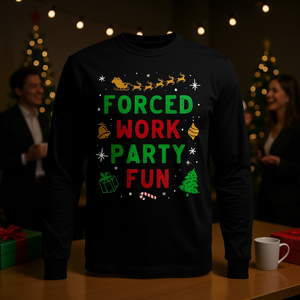 T-shirt à manches longues pour le bureau, style vintage, pour les fêtes de travail fortes en ambiance, Joyeux Noël - Product Image 3