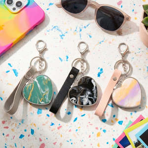 Heart Shape Compact <b>Mirror</b> Keychain Acetate <b>Acrylic</b> Double Sided Folding Makeup <b>Mirror</b> Plastic Frame Glass - Product Image 5