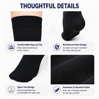 Chaussettes de compression mi-mollet Maso de qualité médicale pour la prévention des varices, opaques noires, 20-30 mmHg