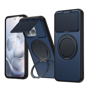 เคส Lichicase Hidden Bracket Armor สำหรับ Moto G06 Power Edge 70 <span class=keywords><strong>Fusion</strong></span> วัสดุ TPU+PC แบบไฮบริด ฝาหลังแม่เหล็ก - Product Image 4