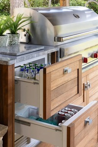 VERMONHOUZZ Mobili da Cucina Moderni in Legno Massello per Uso Esterno Sotto Tettoia - <span class=keywords><strong>Isola</strong></span> da Patio di Lusso con Finitura in Legno Naturale - Product Image 5