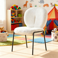 Chaise de salle à manger en tissu Teddy moderne de luxe, design incurvé écologique, stable et durable pour le mobilier de maison, le bureau et la salle à manger