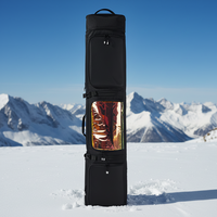 Nouvelles planches de ski simples et doubles avec sangles rétractables, conception étanche, compartiments séparés pour articles mouillés/secs, grande capacité, en nylon à roulettes