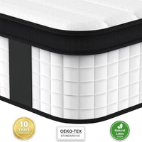 Matelas hybride Euro Top à ressorts, mousse confortable, latex naturel, fermeté moyenne, respirant, orthopédique, compressé sous vide, enroulé en boîte pour lit