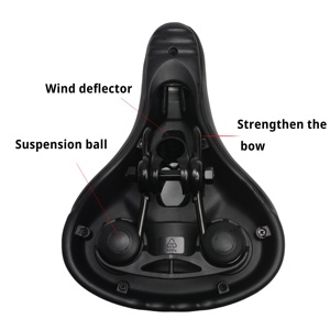 Cómodo sillín de <span class=keywords><strong>bicicleta</strong></span> para hombre y <span class=keywords><strong>mujer</strong></span>, cojín de asiento acolchado ancho de doble bola amortiguadora, cómodo, de espuma viscoelástica, para bicicletas de carretera - Product Image 4