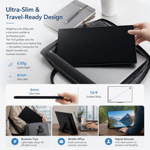 <span class=keywords><strong>Écran</strong></span> tactile brillant compatible MAC IOS Type-C Sharp 1500:1 pour PS4 <span class=keywords><strong>PS5</strong></span> Switch Gaming, deuxième moniteur portable - Product Image 5