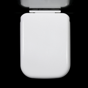 Asiento de Inodoro de PP con Cierre Suave, Forma Cuadrada Alargada, <span class=keywords><strong>Tapa</strong></span> de Inodoro de Plástico Blanco para Baño - Product Image 6
