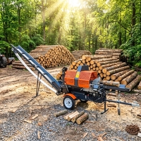 Fendeuse de bois 12T 20T avec convoyeur de 3,2 m pour l'approvisionnement en bois, machine forestière pour le traitement du bois et le sciage