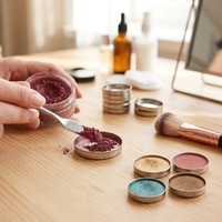Boîtes de maquillage personnalisées en fer magnétique, cercle de 38 mm, vide, en acier inoxydable, pour cosmétiques