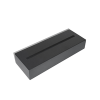 Base en bois noir rectangulaire sans lumière pour l'affichage d'inserts de cristaux Photo Story de 5 pouces de large