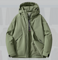 Veste softshell doublée en polaire vert sauge, poches à rabat avec fermeture éclair, capuche à cordon et poignets à velcro, manteau d'extérieur résistant à l'eau
