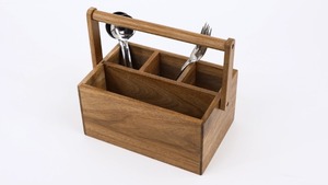 Porte-ustensiles en bois d'acacia avec poignée, organisateur multi-positions pour cuisine, bureau, <span class=keywords><strong>salle</strong></span> <span class=keywords><strong>de</strong></span> <span class=keywords><strong>bain</strong></span>, chambre à coucher - Product Image 6