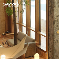 Sayyas Windows Scw60 Système de mur rideau moderne en aluminium et bois, à haute efficacité énergétique et insonorisé, fabricant chinois