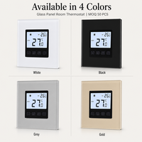 Thermostat numérique mural avec écran LCD et panneau en verre pour la régulation de la température