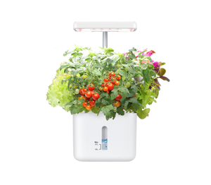 Système de culture en terre pour intérieur avec éclairage LED, pot auto-arrosant avec réservoir d'eau et perche télescopique - Product Image 1