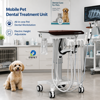 Chariot de livraison d'instruments dentaires mobiles EURVET pour équipement vétérinaire, machine dentaire portable avec compresseur