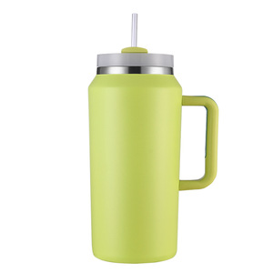 Bouteille d'eau isotherme en acier inoxydable écologique <span class=keywords><strong>de</strong></span> 64 oz pour le sport en plein air, le <span class=keywords><strong>camping</strong></span>, les voyages en voiture, grande capacité, avec poignée et paille - Product Image 3